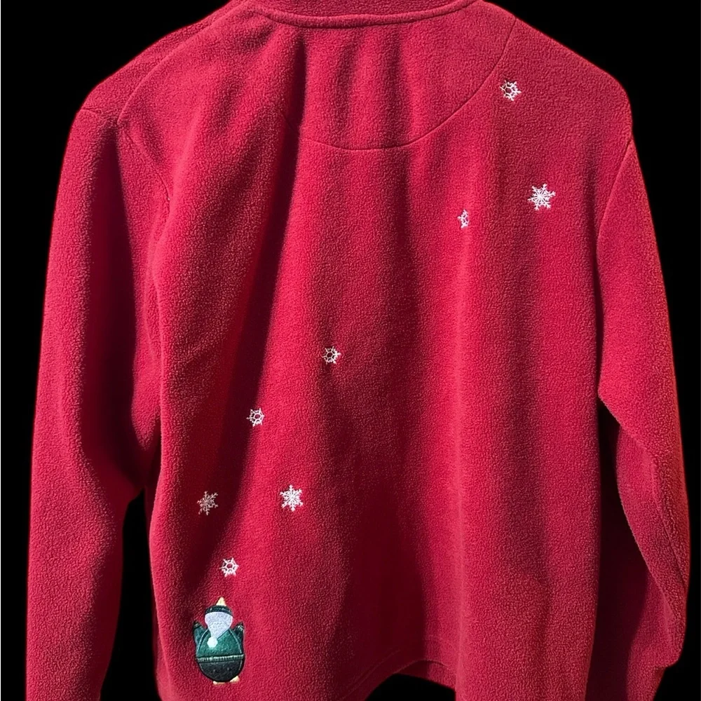 Christopher & Banks Red Cardigan  Penguin design Size Large - Picture 14 of 14